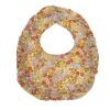 Bavoir rond fleuri rose et jaune