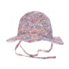 Chapeau de soleil fleuri bleu et rose 6-18 mois