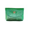 Petit porte-cartes cuir vert émeraude