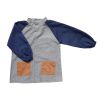 Tablier d'école enfant gris et bleu 3-4 ans