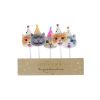 Lot de 5 bougies d'anniversaire chats