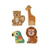 Animaux de la savane sonores en bois 
