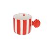 Tasse à café rayée rouge coquillage - Trouville