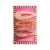 Lot de 3 barrettes cheveux coquillages nacrés et or