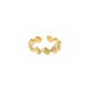 Bague rangée de coquillages dorés