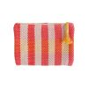 Pochette en coton macramé rayée rose - Procida