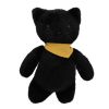 Peluche chat noir bandana moutarde