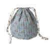 Sac pochon fleuri bleu - À la cueillette