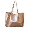 Grand sac cabas en cuir irisé or rose