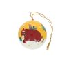 Boule de Noël en papier mâché ocre - La forêt