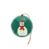 Boule de Noël en papier mâché verte - La forêt