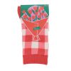Chaussettes femme à carreaux roses et paillettes 