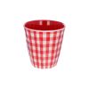 Grand verre en mélamine vichy rouge