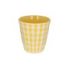 Grand verre en mélamine vichy jaune