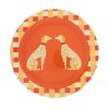 Assiette en mélamine orange chiens - Olympe