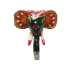 Petit éléphant mural vert en papier mâché