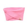 Tour de cou bébé en tricot rose - Chichi pompon