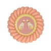 Cadre photo en résine rond torsades rose - Olympe