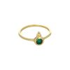 Bague dorée Deepti pierre verte taille 50
