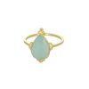 Bague dorée Gauri pierre verte taille 54