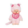 Peluche kiki le singe rose fleurs Sakura