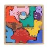 Puzzle dinosaures en bois à encastrer