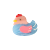 Pince à cheveux crabe poule bleue et rose