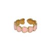 Bague cœurs rose et doré