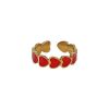 Bague cœurs rouge et doré