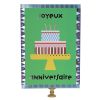 Grande carte Joyeux Anniversaire gâteau vert