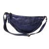 Sac banane en cuir irisé bleu nuit 