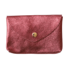 Grand porte-monnaie enveloppe en cuir irisé bordeaux
