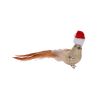 Oiseau à clipser doré bonnet de noël