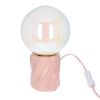 Lampe rose globe blanc nacré