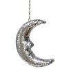 Lune à facettes à suspendre argent