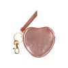 Porte monnaie enfant coeur en cuir rose irisé