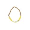 Bracelet perles dorées et jaune 3 coeurs