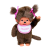 Peluche kiki le singe classique fille bavoir rose