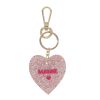 Porte-clés en résine coeur à paillettes mamie