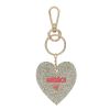 Porte-clé en résine coeur à paillettes merci