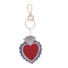 Porte-clés en résine coeur ex-voto à paillettes