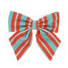 Barrette à cheveux nœud rayé vert et rouge - Paraty