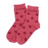 Chaussettes enfant à paillettes roses fleurs