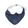 Bavoir bandana gaze de coton bleu foncé