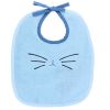 Bavoir éponge moustache bleu clair