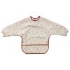 Bavoir tablier manches longues cœurs terracotta 1-3 ans