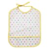 Bavoir transparent imperméable jaune cœurs multicolores