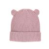 Bonnet oreilles vieux rose 1-2 ans