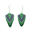 Boucles d'oreilles vertes rayées 
