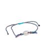 Bracelet tressé coquillage bleu et orange